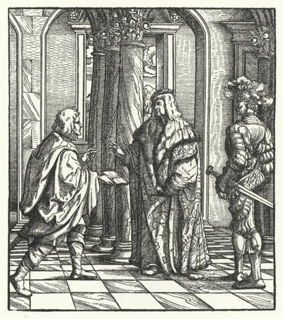 Archduke Maximilian of Austria receiving the agreement of Mary of Burgundy to his proposal of marriage (engraving) 作者 汉斯（后）布格克迈尔