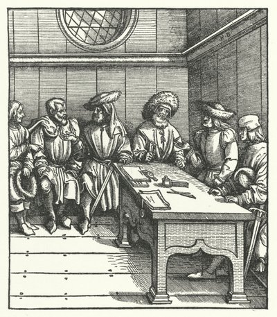 反对奥地利大公马克西米利安统治的弗拉芒农民理事会 作者 Hans (after) Burgkmair