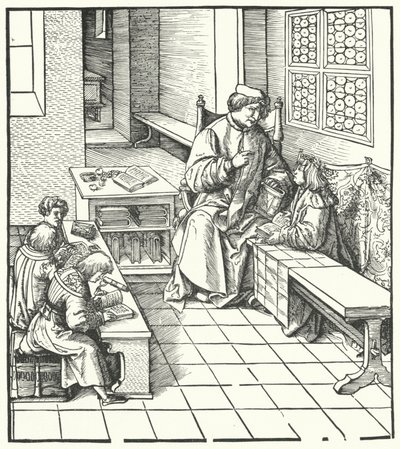 Maximilian receiving instruction (engraving) 作者 汉斯（后）布格克迈尔