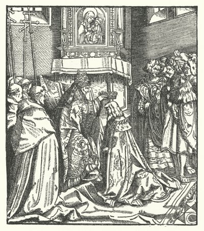 Pope Nicholas V crowning Frederick III Holy Roman Emperor in Rome 作者 汉斯（后）布格克迈尔