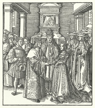 Pope Nicholas V presiding over the marriage of the Holy Roman Emperor Frederick III and Eleanor of Portugal in Rome 作者 汉斯（后）布格克迈尔