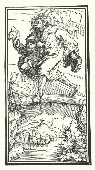 彼特拉克 (Petrarch) 出自 remediis utriusquefortunae (Remedies for Fortune and Foul) 的木刻（雕刻） 作者 汉斯（后）布格克迈尔
