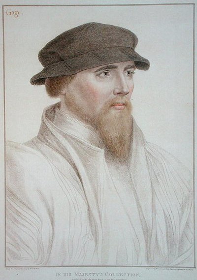 约翰-盖伊（1557年）的肖像，由弗朗西斯科-巴托洛齐（1727-1815）1796年刻制（雕刻）。 作者 Hans (after) Holbein the Younger