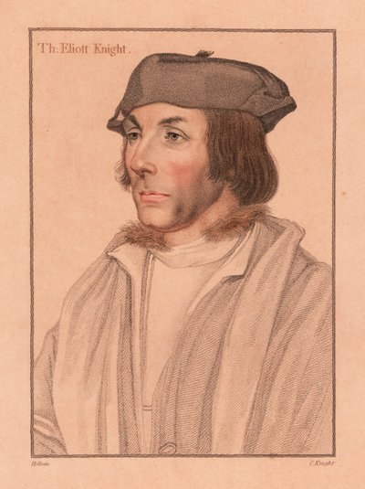 托马斯·埃利奥特爵士，英国外交官和学者，1812 年（雕刻） 作者 Hans (after) Holbein the Younger
