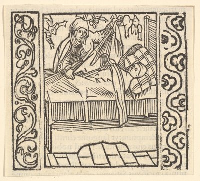 照顾死者，插图来自Speculum Passionis，1507年，1507年。 作者 汉斯·鲍登
