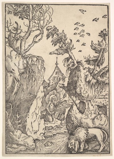 沙漠中的圣杰罗姆（ca. 1511。 作者 汉斯·鲍登
