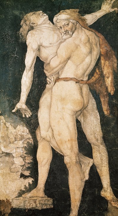 Hercules和Antaeus，1530 作者 汉斯·巴尔登·格里恩