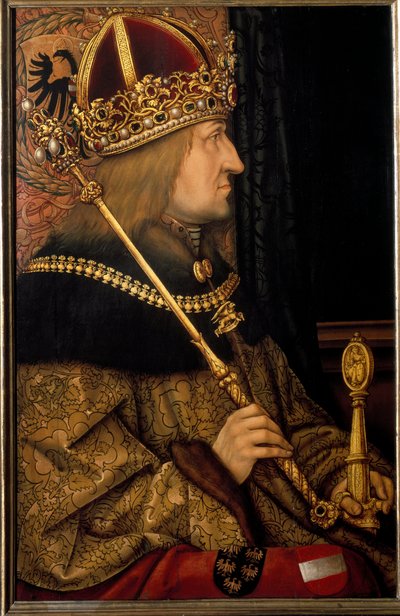 被称为和平的神圣罗马帝国皇帝腓特烈三世的肖像，来自1468年的原作（画）。 作者 汉斯·伯格克米尔