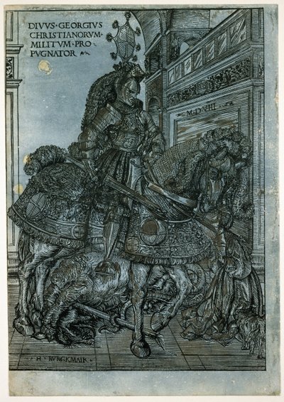 马背上的圣乔治，1508（明暗对比木刻） 作者 汉斯·伯格克米尔