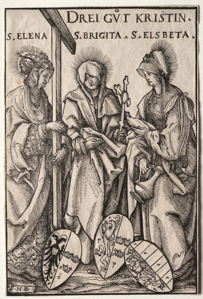 三位基督教女英雄：圣海伦，布里奇特和伊丽莎白。 作者 汉斯·伯格克米尔