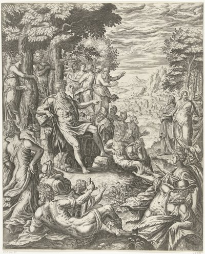 施洗约翰向群众传道 作者 Jacopo Zucchi（归因于）