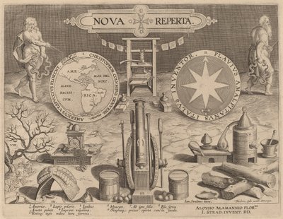 新发现》（Nova Reperta）的扉页 作者 Hans Collaert the Younger 在 Jan van der Straet 之后