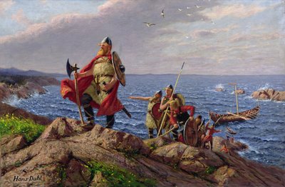 莱夫-埃里克森发现美国（布面油画） 作者 Hans Dahl