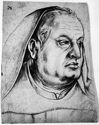 奥格斯堡圣乌尔里希和阿弗拉修道士汉斯-格里舍尔的肖像 作者 Hans Holbein d.Æ.