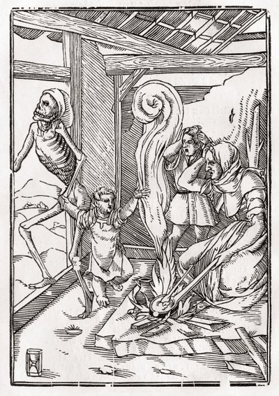 1843年巴塞尔出版的“Der Todten Tanz”为儿童带来了死亡 作者 小汉斯·霍尔拜因