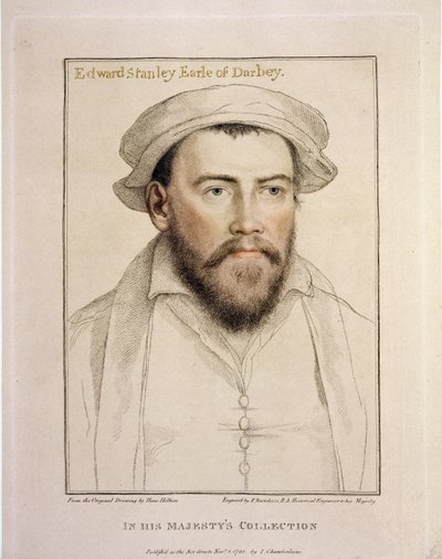 Darby的Edward Stanley Earle（1508-1572）由Francesco Bartolozzi（1727-1815）1793年刻 作者 Hans Holbein der Jüngere