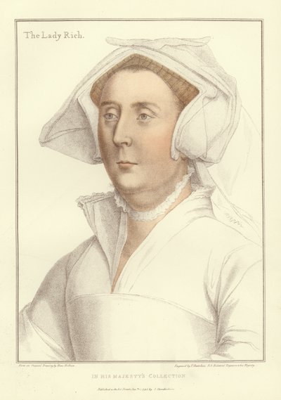 伊丽莎白，里奇夫人（aquatint） 作者 Hans Holbein der Jüngere