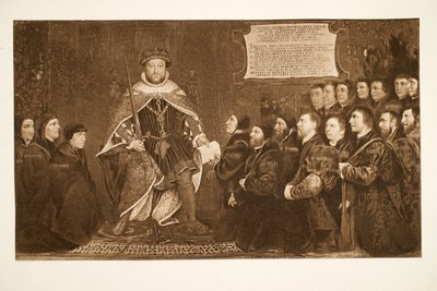 亨利八世授予Barber-Surgeons公约章程，1543年，酒吧。 1902年（珂罗版） 作者 小汉斯·霍尔拜因