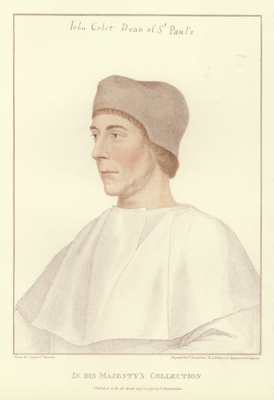 约翰·科莱特，圣保罗大教堂（aquatint）院长 作者 Hans Holbein der Jüngere