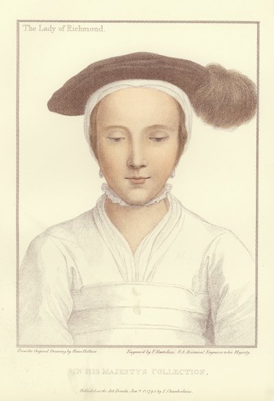 Mary FitzRoy，里士满公爵夫人和萨默塞特（aquatint） 作者 小汉斯·霍尔拜因