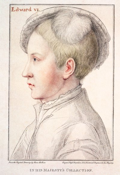 Edward VI（1537-53）的肖像由Francesco Bartolozzi（1727-1815）1796年雕刻 作者 小汉斯·霍尔拜因