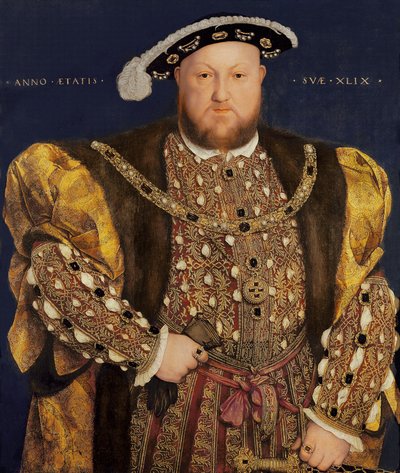亨利八世（1491-1547）的肖像，年龄49岁，1540年 作者 Hans Holbein der Jüngere