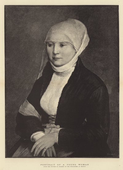 一名年轻女子的画像 作者 Hans Holbein der Jüngere