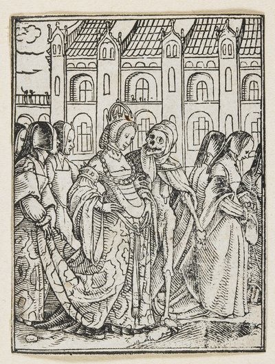 皇后从死亡之舞（里昂），1538年，1523年至1552年 作者 小汉斯·霍尔拜因