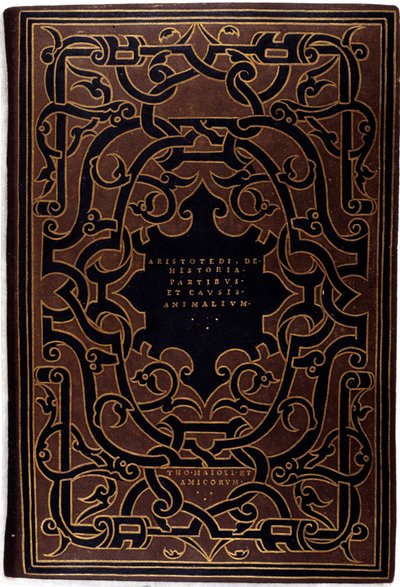 汉斯-霍尔宾（Hans Holbein le Jeune，1497-1543）绘制的《亚里士多德和西奥弗拉斯蒂的历史》画集的装订 1534年，巴黎，装饰艺术 作者 Hans Holbein der Jüngere