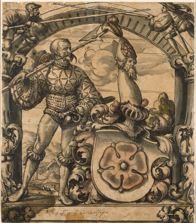 彩绘玻璃的纹章板设计，1522年 作者 小汉斯·霍尔拜因