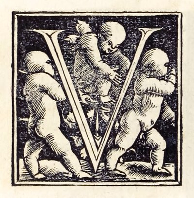 Illuminated "V" from the 1518 Basel third edition of 
