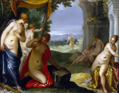 Diana和Actaeon，c.1596-1606（铜上油） 作者 汉斯一世或约翰·罗滕汉默