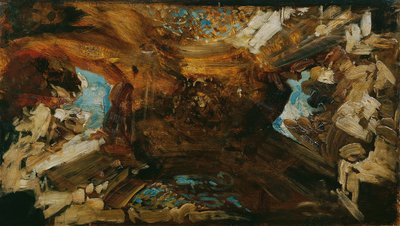 世界四大部分 "图案的彩色草图 作者 汉斯·马卡特（Hans Makart）