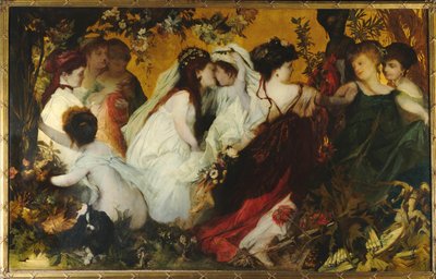 现代阿莫雷蒂，三联画，右面板，1868年。 作者 汉斯·马卡特（Hans Makart）