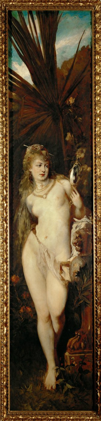 视线 - 选自 Die fuenf Sinne 系列...（布面油画） 作者 汉斯·马卡特（Hans Makart）