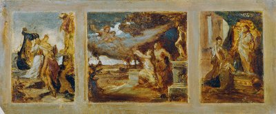 神话场景三联画草图 作者 汉斯·马卡特（Hans Makart）