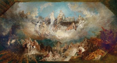 尼伯龙根罐头在莱茵河中的沉没，1882-1884。 作者 汉斯·马卡特（Hans Makart）