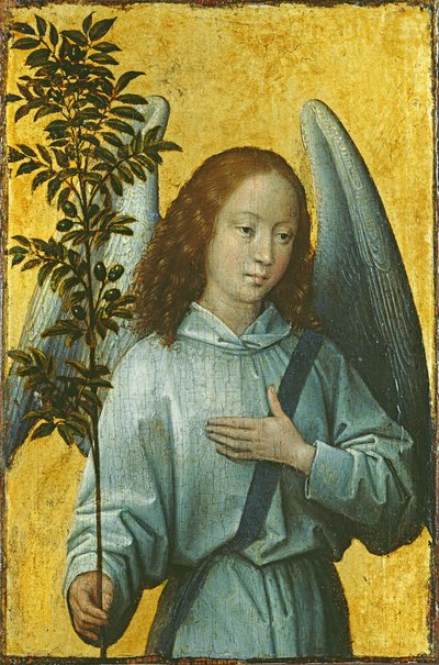 拿着橄榄树枝的天使 作者 Hans Memling