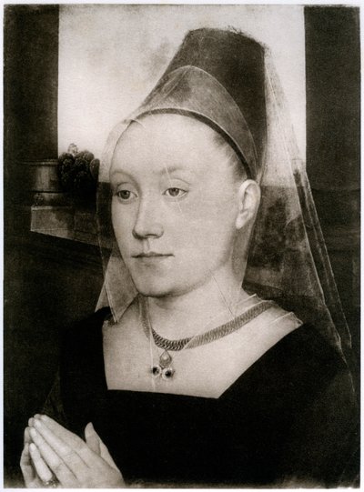 芭芭拉·范·弗伦德伯格（Barbara Van Vlaenderbergh），纪尧姆·莫雷尔（Guillaume Moreel）的妻子，c1480，1927年 作者 汉斯·梅姆林