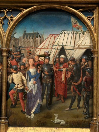 圣厄休拉圣物箱的细节 作者 Hans Memling