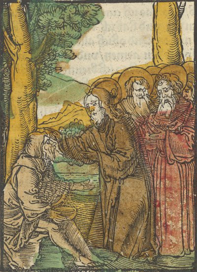 基督医治盲人，来自Das Plenarium，1517年。 作者 Hans Schäufelein the Elder