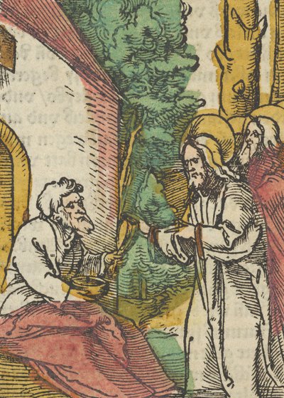 基督医治麻风病人，来自Das Plenarium，1517年。 作者 Hans Schäufelein the Elder