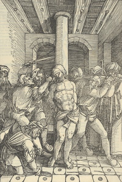 被鞭打的基督，来自Speculum passionis domini nostri Ihesu Christi，1507。 作者 Hans Schäufelein the Elder