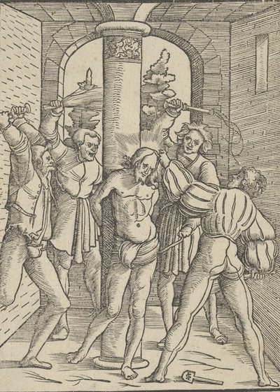 被鞭打的基督，出自《耶稣基督的教义、生活和痛苦》，1537年。 作者 Hans Schäufelein the Elder