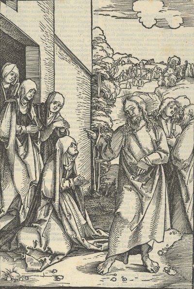 基督离开他的母亲，来自Speculum passionis domini nostri Ihesu Christi，1507年。 作者 Hans Schäufelein the Elder
