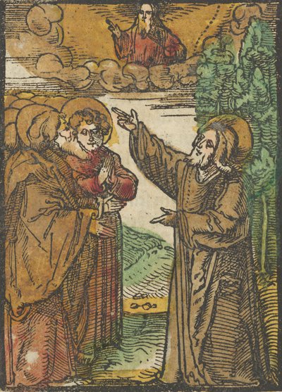 基督谈论他回到天父身边，摘自Das Plenarium，1517年。 作者 Hans Schäufelein the Elder