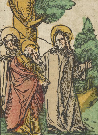 基督对门徒的谈话》，5页，摘自Das Plenarium，1517。 作者 Hans Schäufelein the Elder