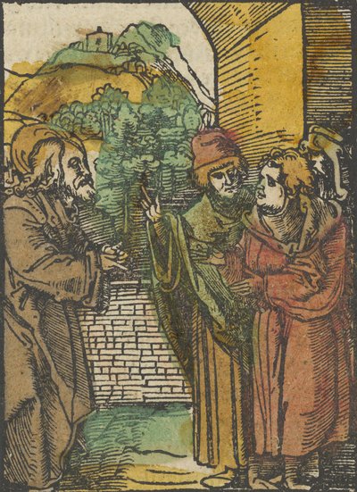 基督和法利赛人，摘自Das Plenarium，1517年。 作者 Hans Schäufelein the Elder