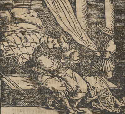 Ghismonda, Guiscardo, and the Prince of Salerno, from The Decameron, before 1534. 作者 Hans Schäufelein the Elder