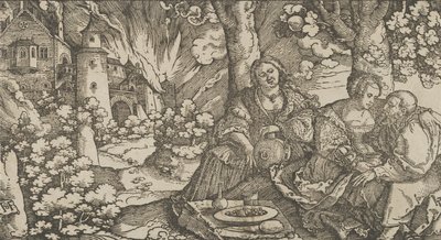 罗得和他的女儿们，约1530年。 作者 Hans Schäufelein the Elder
